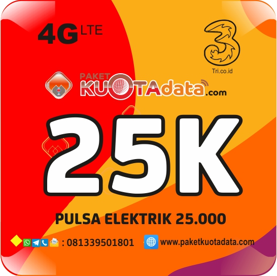 Pulsa Electrik TRI 3 - Three 25.000