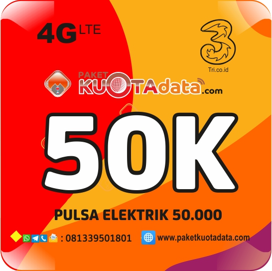 Pulsa Electrik TRI 3 - Three 50.000