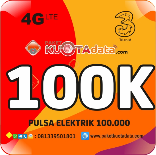 Pulsa Electrik TRI 3 - Three 100.000